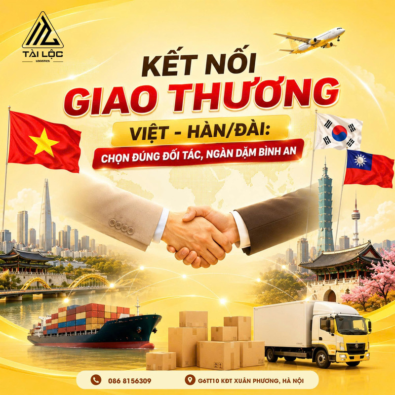 Tài Lộc Logistics - Dịch vụ vận chuyển quốc tế trọn gói từ Việt Nam đến Đài Loan và Hàn Quốc